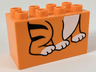 Duplo, Brick 2 x 4 x 2 with Tiger Feet Pattern