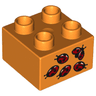 Duplo, Brick 2 x 2 with 5 Ladybugs Pattern