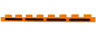 Plate 1 x 8 with 4 Black Rounded Stripes with Bright Light Yellow and Dark Orange Outlines (Air Vents) Pattern
