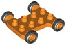 Duplo Cement Mixer Base 2 x 4 with Axle Extensions and Black Wheels