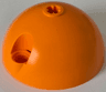 Cylinder Hemisphere 5 x 5, Axle Hole in Center and 2 Pin Holes