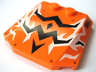 Wedge 4 x 4 x 2/3 Triple Curved with Black and White Lightning Pattern