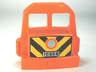 Duplo, Train Locomotive Front with Silver Headlight and '10508' on Black and Yellow Danger Chevrons Pattern