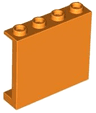 Panel 1 x 4 x 3 with Side Supports - Hollow Studs