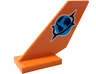 Tail Shuttle with Medium Azure and Dark Blue Globe with Black Spiked Ring (Jungle Explorer Logo) Pattern on Both Sides
