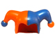 Minifigure, Headgear Jester's Cap with Blue Left Side and Blue Pom Pom Right Side Pattern
