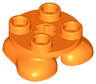 Legs with Plate Round 2 x 2 and Axle Hole - 2 Feet
