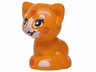 Cat, Friends Style, Baby Kitten, Sitting with Black Eyes, Bright Pink Nose, White Muzzle and Left Paw, Reddish Orange Patches and Right Paw Pattern (Ginger)