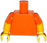 Torso Plain / Yellow Arms with Molded Orange Short Sleeves Pattern / Yellow Hands