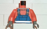 Torso Town Construction Blue Overalls, Shirt and Silver Belt Pattern / Orange Arms / Dark Gray Hands