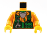 Torso Rock Raiders Shirt, Green Vest, Wrench and Pockets Pattern (Sparks) / Orange Arms / Yellow Hands
