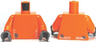 Torso Alien with '245633' and Barcode Pattern / Orange Arms / Dark Bluish Gray Hands
