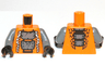 Torso Ninjago Snake with Dark Bluish Gray and White Scales Pattern (Chokun) / Dark Bluish Gray Arms / Black Hands