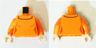 Torso Female Figure with Dark Orange Outlines and Black Collar Outline Pattern (Velma) / Orange Arms / Light Nougat Hands