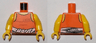 Torso Town Prisoner Number 92116, Orange Tank Top with White Shirt Tied Around Waist Pattern / Yellow Arms / Yellow Hands