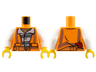 Torso Town Prisoner Shirt with Prison Stripes and Orange Vest with Dynamite and Matches on Back Pattern / White Arms / Yellow Hands