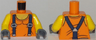Torso Town Miners with Sleeveless T-Shirt over Muscles with Dark Blue Suspender Straps Pattern / Yellow Arms / Dark Bluish Gray Hands