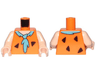 Torso Tunic with Animal Print (Black Spots) and Medium Azure Tie Pattern (Fred Flintstone) / Light Nougat Arms / Light Nougat Hands