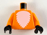 Torso with White Fur Pattern / Orange Arms / Black Hands