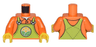 Torso Lime Overalls with Bright Green Hills and Yellow Sun over Shirt with Collar Pattern / Orange Arms / Yellow Hands