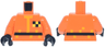 Torso Pixelated Hazmat Suit, Bright Light Orange Trim, Black Belt, Yellow Checkered Badge Pattern / Orange Arms / Black Hands