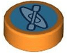 Tile, Round 1 x 1 with Lavender Kayak and Oar / Paddle on Dark Azure Background Pattern