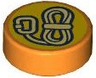 Tile, Round 1 x 1 with Tan Rope with Carabiner on Bright Light Orange Background Pattern
