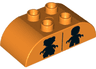 Duplo, Brick 2 x 4 Slope Curved Double with Black Girl and Boy Figure Silhouettes (Unisex Restroom) Pattern