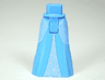 Mini Doll Hips and Skirt Full Length with Bright Light Blue Sides and Middle Triangle with Stars Pattern - Thick Hinge