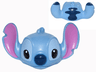 Minifigure, Head, Modified Alien Stitch with Dark Pink Ears, Black Wide Eyes, Dark Blue Nose and Bright Light Blue Lower Jaw and Around Eyes Pattern
