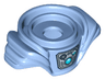 Minifigure Armor Breastplate with Layered Shoulder Protection with Medium Azure Round Crystal and Pressure Gauge on Silver Background Pattern