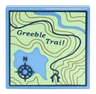 Tile 2 x 2 with Map Topographical Trail with Compass Rose and 'Greeble Trail' Pattern