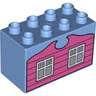 Duplo, Brick 2 x 4 x 2 with Windows and Clapboards Pattern