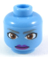 Minifigure, Head Alien with Large Brown Eyes and Purple Lips Pattern (SW Aayla Secura)