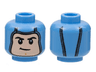 Minifigure, Head Balaclava, Light Nougat Face, Black Eyebrows, Lopsided Grin, Medium Nougat Chin Cleft Pattern