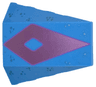 Wedge 4 x 4 Triple Curved No Studs with Metallic Light Blue Spots, Metallic Pink Diamond with Cutout Pattern (Frozen Bruni)