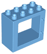 Duplo Door / Window Frame 2 x 4 x 3 Flat Front Surface, Completely Open Back