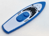 Minifigure, Utensil Surfboard Standard with White Shark with Black Eyes, Gills and Open Mouth with Teeth Pattern