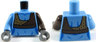 Torso Female SW Wrap Halter Top with Brick Lines, Bare Skin, Thick Muscle Lines, Belly Button Pattern (Aayla Secura) / Dark Brown Arm Left / Medium Blue Arm Right / Dark Bluish Gray Hands