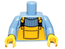 Torso Overalls Bright Orange over Sweater Pattern / Medium Blue Arms / Yellow Hands