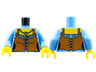 Torso Castle Kingdoms Female Corset with Brown Apron Pattern / Medium Blue Arms / Yellow Hands