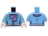 Torso Female Jacket, Medium Lavender Scarf with Dark Blue Fringe, Light Bluish Gray Belt with Black Buckle Pattern / Medium Blue Arms / White Hands