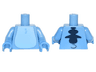 Torso Alien with Bright Light Blue Stomach, Dark Blue Spine Fins and Tail on Back Pattern / Medium Blue Arms / Medium Blue Hands
