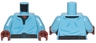 Torso SW V-Collar Shirt and Dark Blue Trim Pattern, Printing on Back (Lando Calrissian) / Medium Blue Arms / Reddish Brown Hands