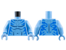 Torso Na'vi with Blue Markings, Bare Chest, Silver Spots, and Dark Blue Navel Pattern / Medium Blue Arms / Medium Blue Hands