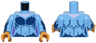 Torso Female Dark Blue Chest Feathers and Bright Pink Neck Pattern / Medium Blue Arms with Dark Blue Feathers Pattern / Pearl Gold Hands