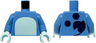 Torso with Light Aqua Stomach, Dark Blue Spots and Tail on Back Pattern / Medium Blue Arms / Light Aqua Hands