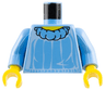 Torso Blouse with Puffy Collar and White Creases, Yellow Neck Pattern / Medium Blue Arms / Yellow Hands