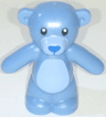 Teddy Bear with Black Eyes, Blue Nose and Mouth, Bright Light Blue Stomach and Muzzle Pattern