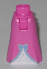 Mini Doll Hips and Skirt Full Length with Medium Blue Bow Pattern - Thick Hinge